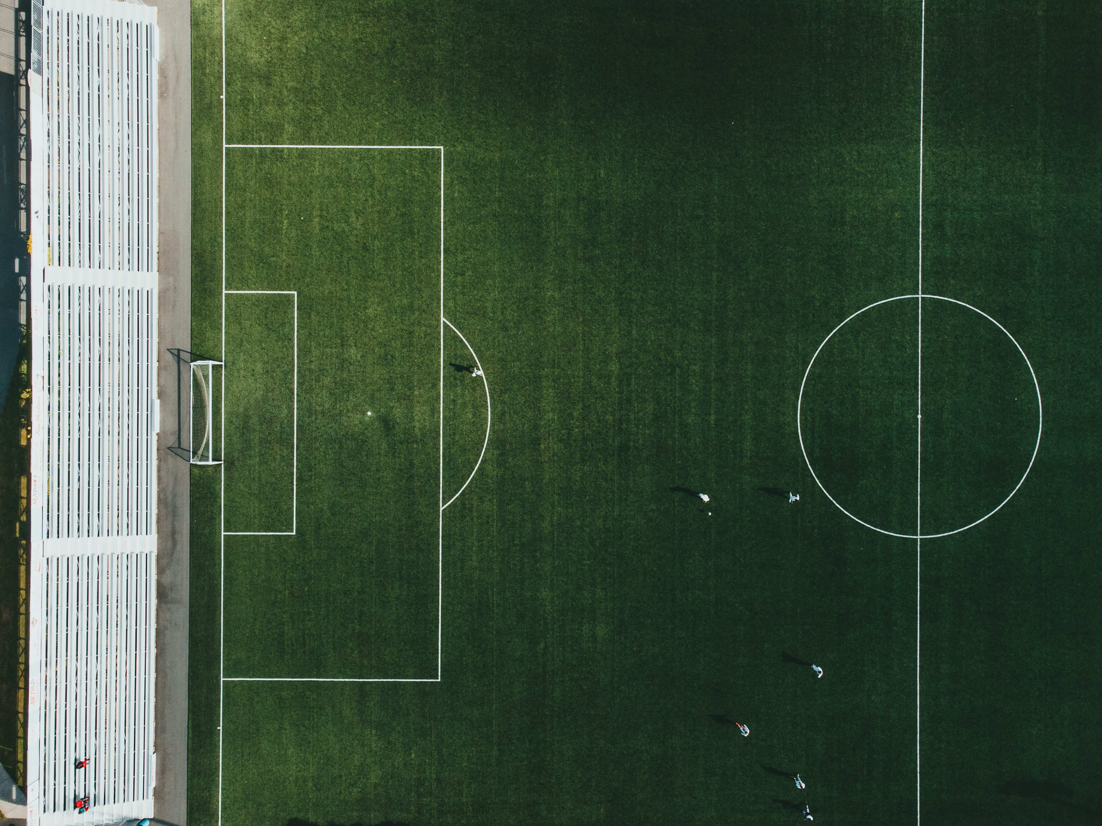 green and white soccer field